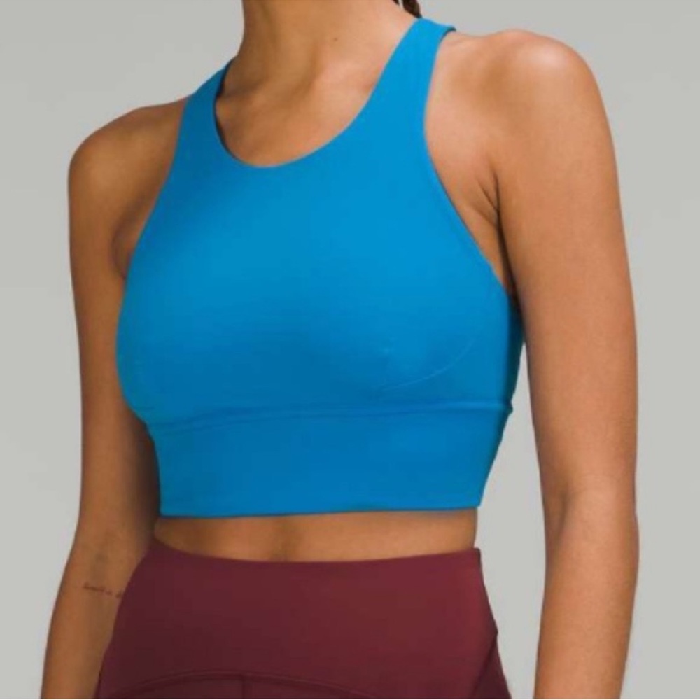 LIKE NEW! Lululemon Wunder Train Longline Bra Size:4 Poolside